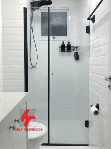 Box Open Abrir em vidro temperado 8mm incolor Help Temperados Vidraçaria em São Gonçalo RJ